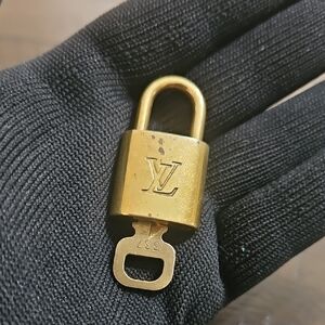 Authentic Louis Vuitton Gold-tone Padlock & Key #337